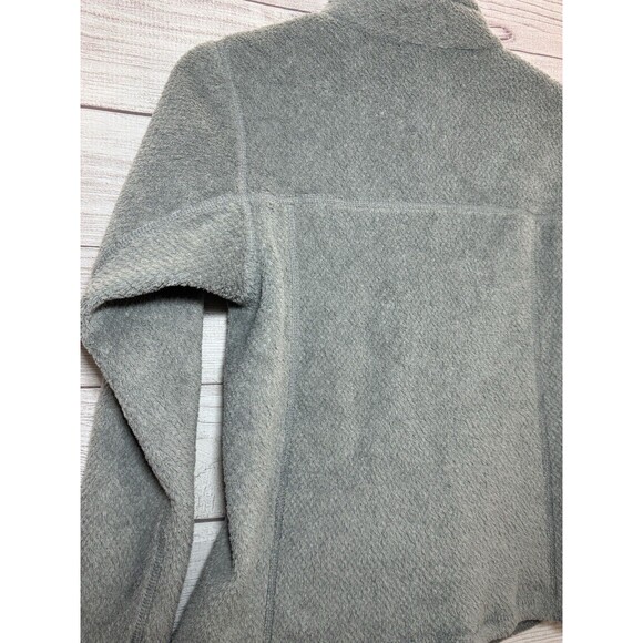 Girl's Patagonia Gray Polartec Fleece Pullover Pockets Snap Long-Sleeve - 12 - Picture 4 of 15